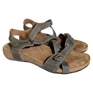 Taos Trulie Sandals Womens Size 12  12.5 Strappy Braided Leather Slingback Wedge